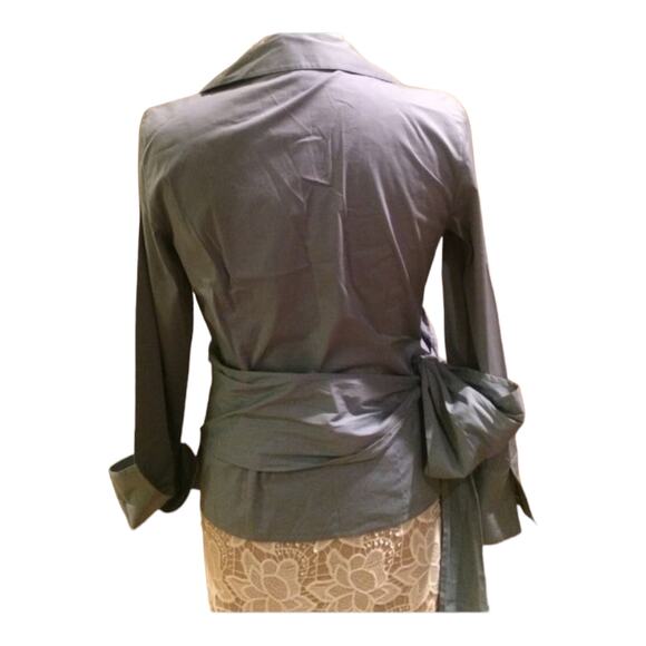 NWT Ann Taylor Dress Wrap Blouse with long tie bow size 4 - Picture 3 of 8